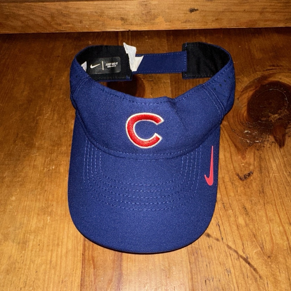 Nike Chicago Cubs MLB Visor Hat Navy Blue Dri-FIT Adjustable Baseball 33449X-CB1